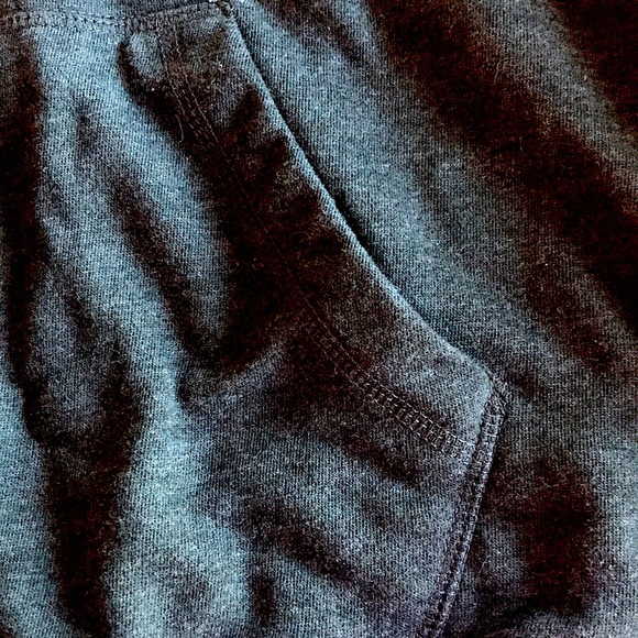 Women’s Harbeth gray and black hooded sweatshirt with zippered front close - Picture 4 of 6